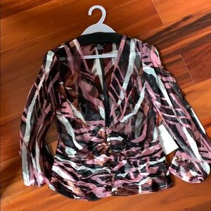 Etcetera NWT silk print chiffon blouse